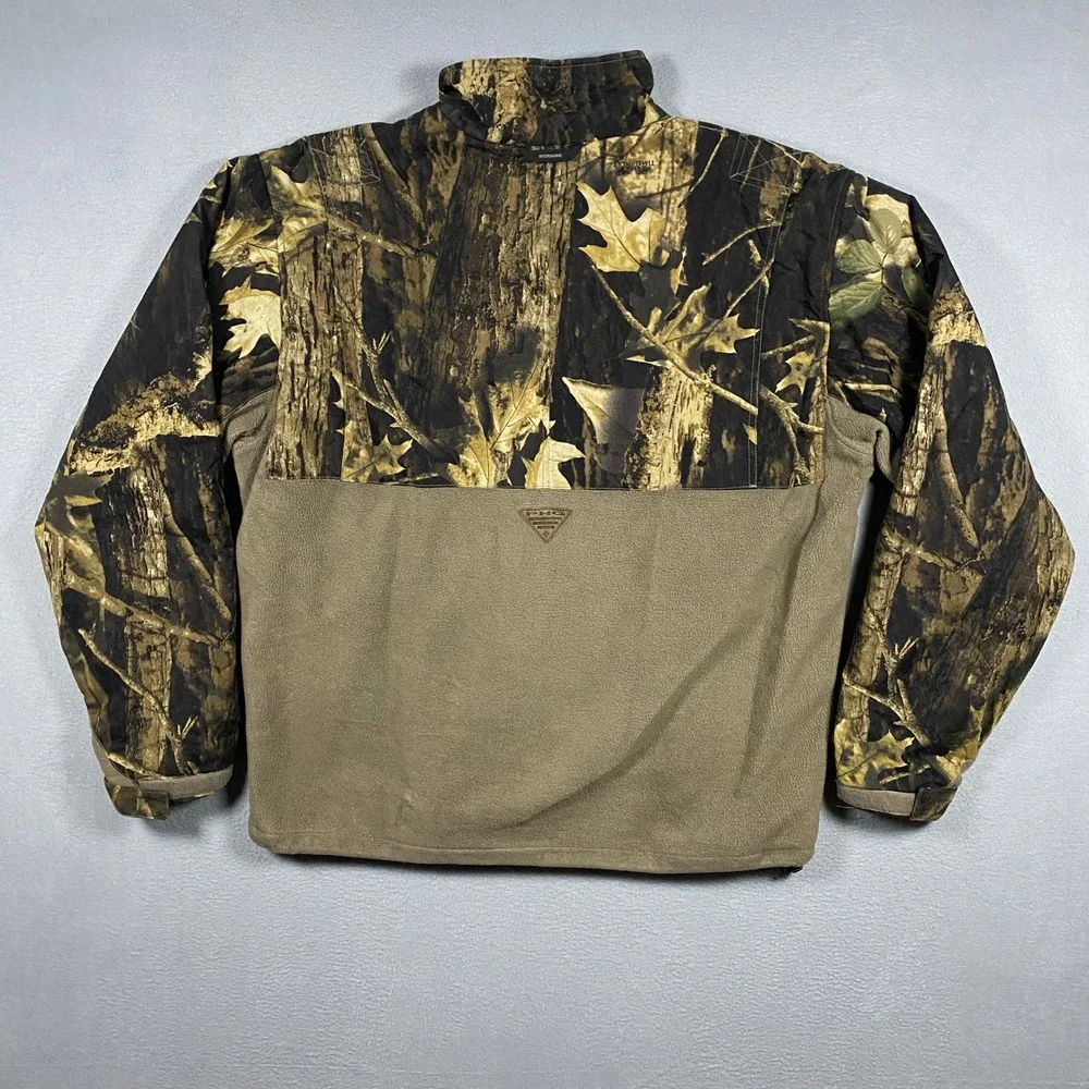 Vintage Columbia PHG Fleece Jacket Mens Large Camo Full Zip Omni-Heat‎ Hunting